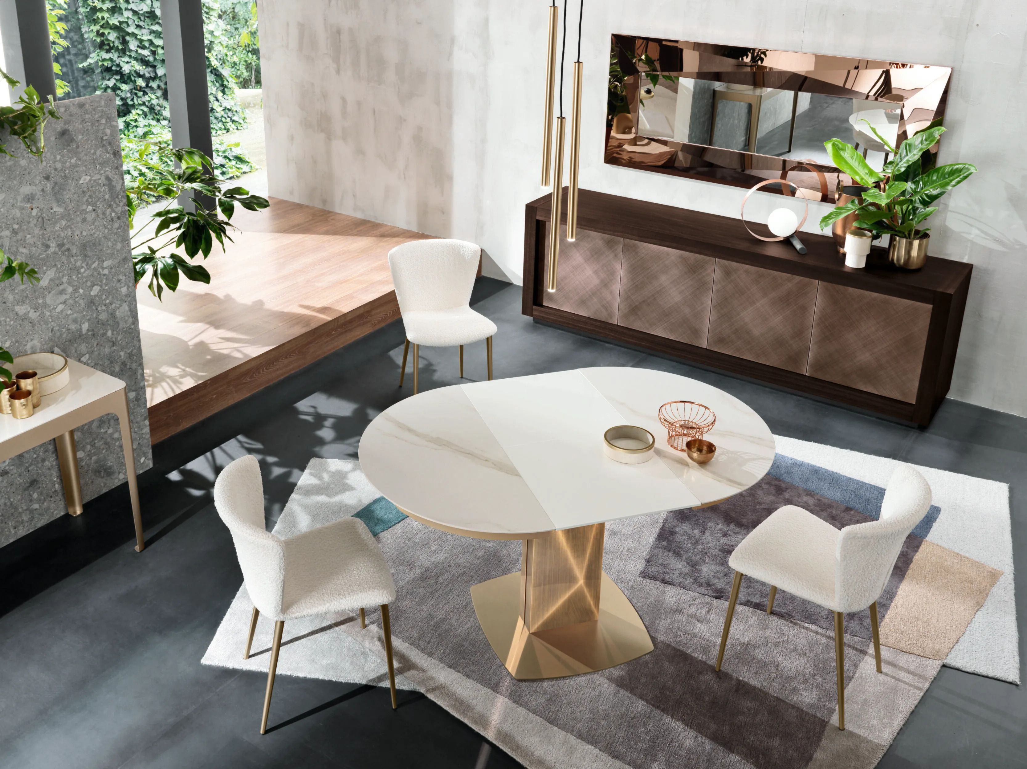 Квадратный металлический обеденный стол с керамической столешницей RIFLESSI Sabino ARCH-00103931 - Вид №1