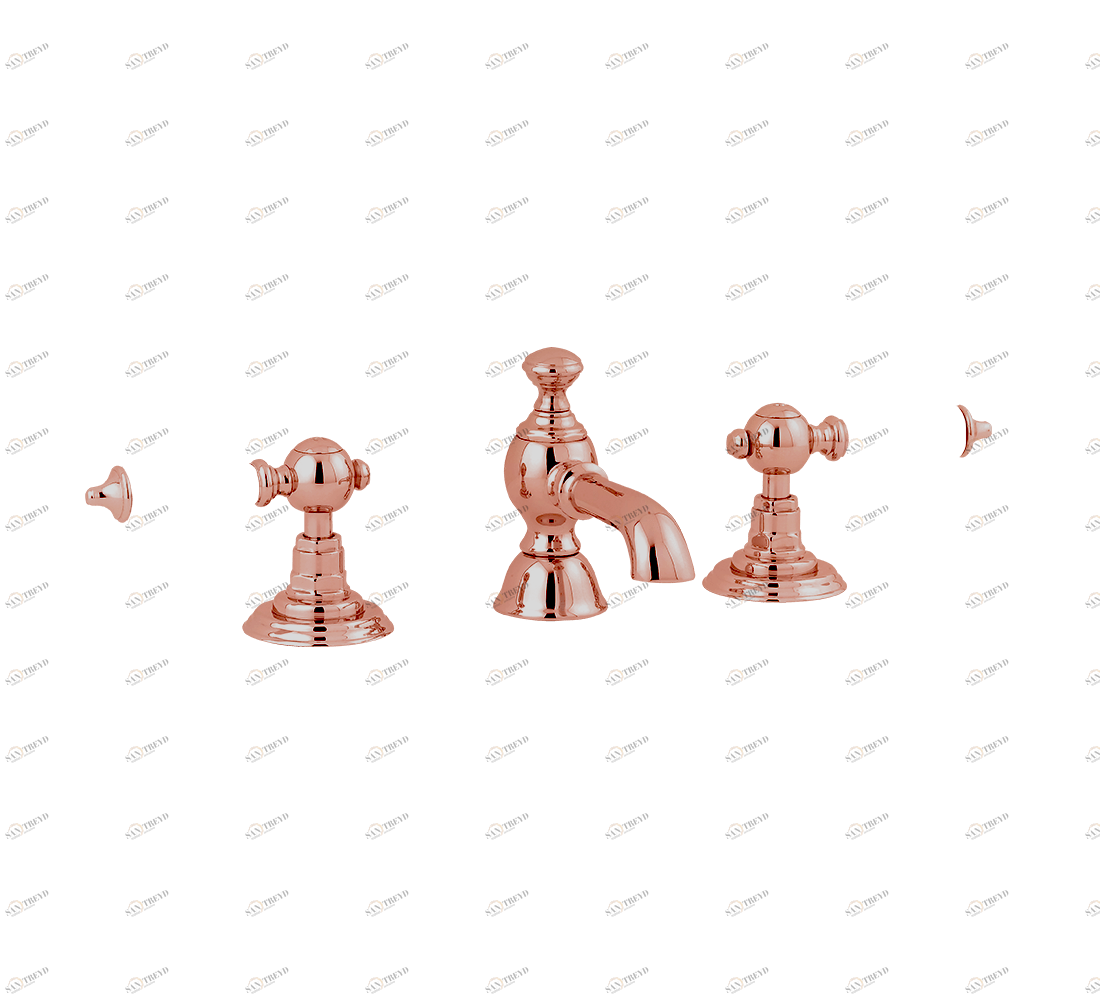 Gentry Home Смеситель для раковины мостик на 2 отверстия 200мм Berkeley Медь GH101023 