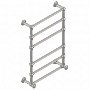 G14-TWF6H2 Полотенцесушитель Традиционный каннелированный, 6 перекладин, 625 мм x 925 мм, водяной, с 2 декоративными крестовыми рукоятками Thg-paris Versailles Матовый никель