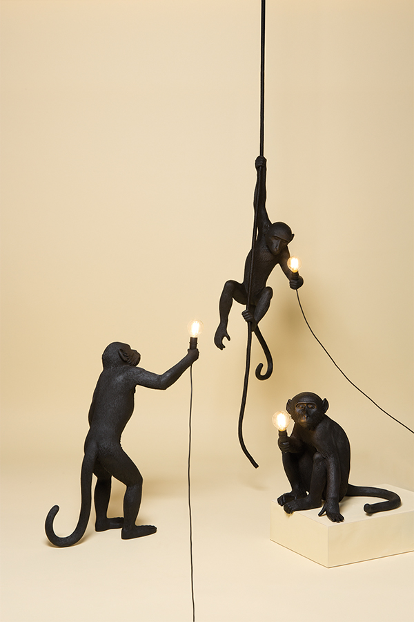 Светильник Monkey Lamp Sitting, черный Seletti 14922 - Вид №8