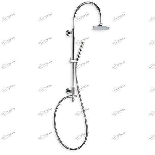 CRIPD509 Многофункциональная душевая стойка с переключателем на 2 отверстия, регулируемой насадкой для душа, гибким шлангом LONG LIFE и ручным душем с защитой от известкового налета с направляющей Cristina Rubinetterie 