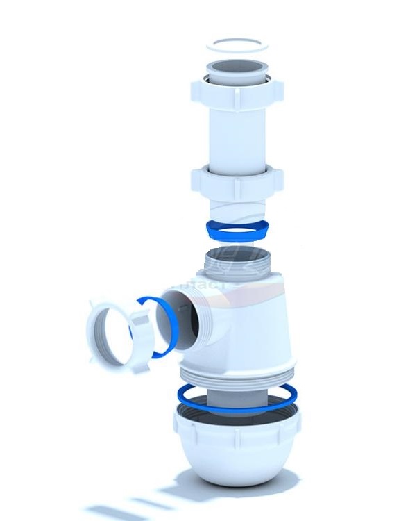 Сифон для кухонных моек АНИ Грот 1 1/2"х40мм без выпуска A0120 АНИ пласт 7224 - Вид №1