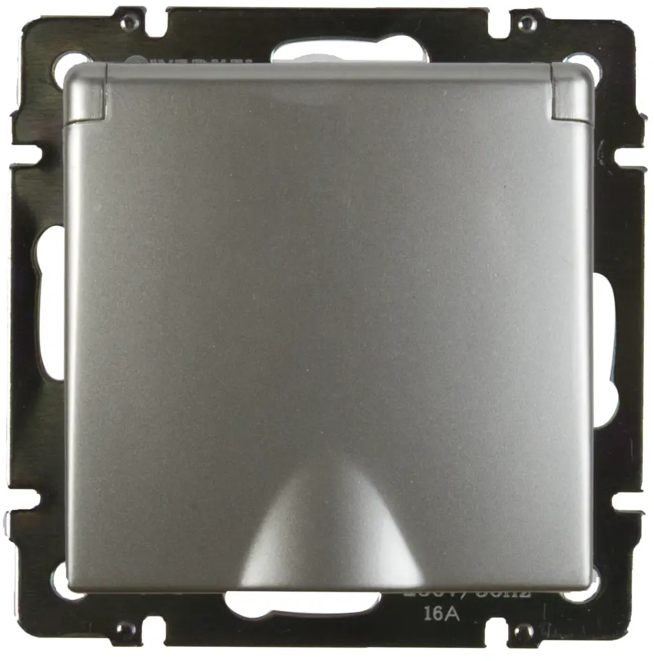 Влагозащищенная розетка WERKEL с заземлением IP44 серебристая 17782205