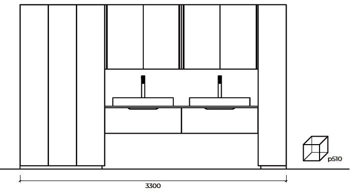 Cerasa Двойная тумба под умывальник из фанерованной древесины со шкафом Nerolab sun-id-1377343 - Вид №5