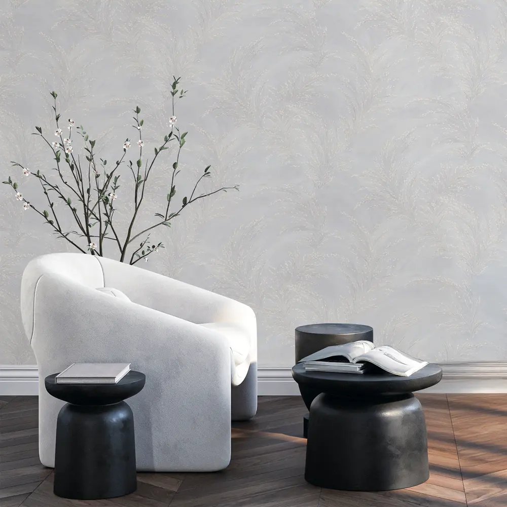 Флизелиновые обои OVK Design Джемма серые с растительным узором 89440771 STLM-1584260 - Вид №3