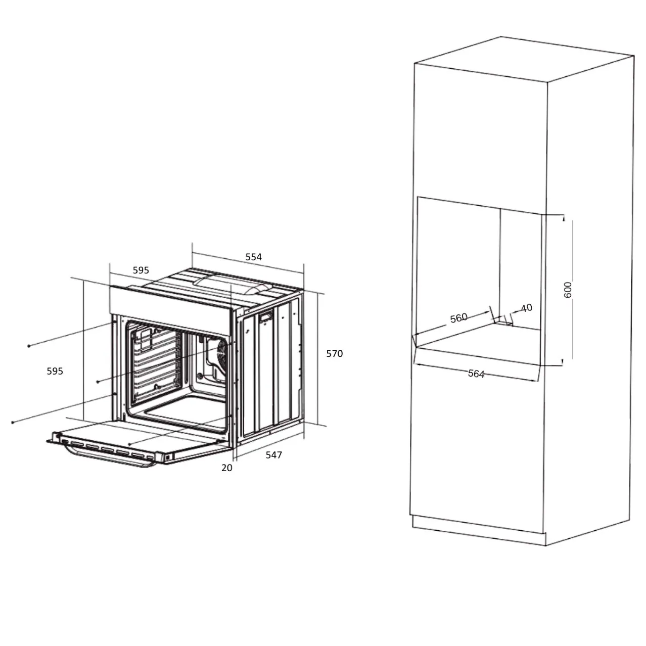 9168823 Электрический духовой шкаф Meferi MEO6013BK ULTRA черный STDN-0124062 - Вид №19