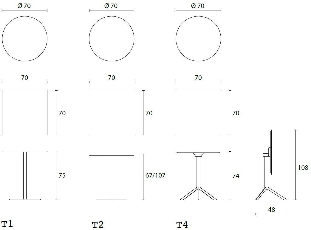 Casamania & Horm Круглый стол для бистро с откидной столешницей T1-t2-t4 sun-id-1463805 - Вид №5
