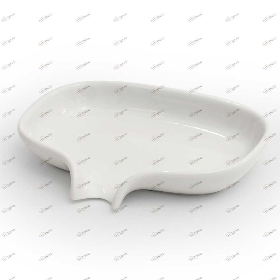 Мыльница белая с носиком для слива большая BOSIGN  00-3880725 Белый 