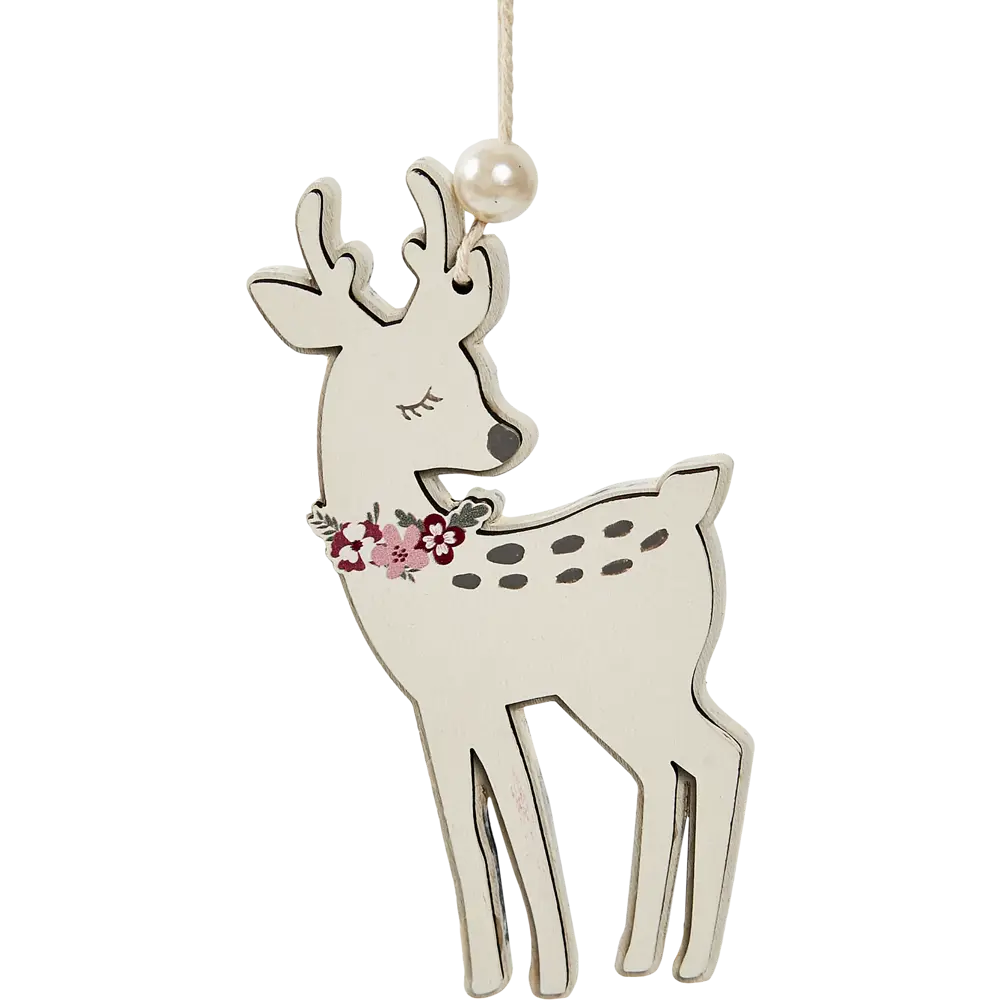 87036556 Елочная игрушка Олень 12x6 цвет бежевый STLM-0961838 Santreyd 