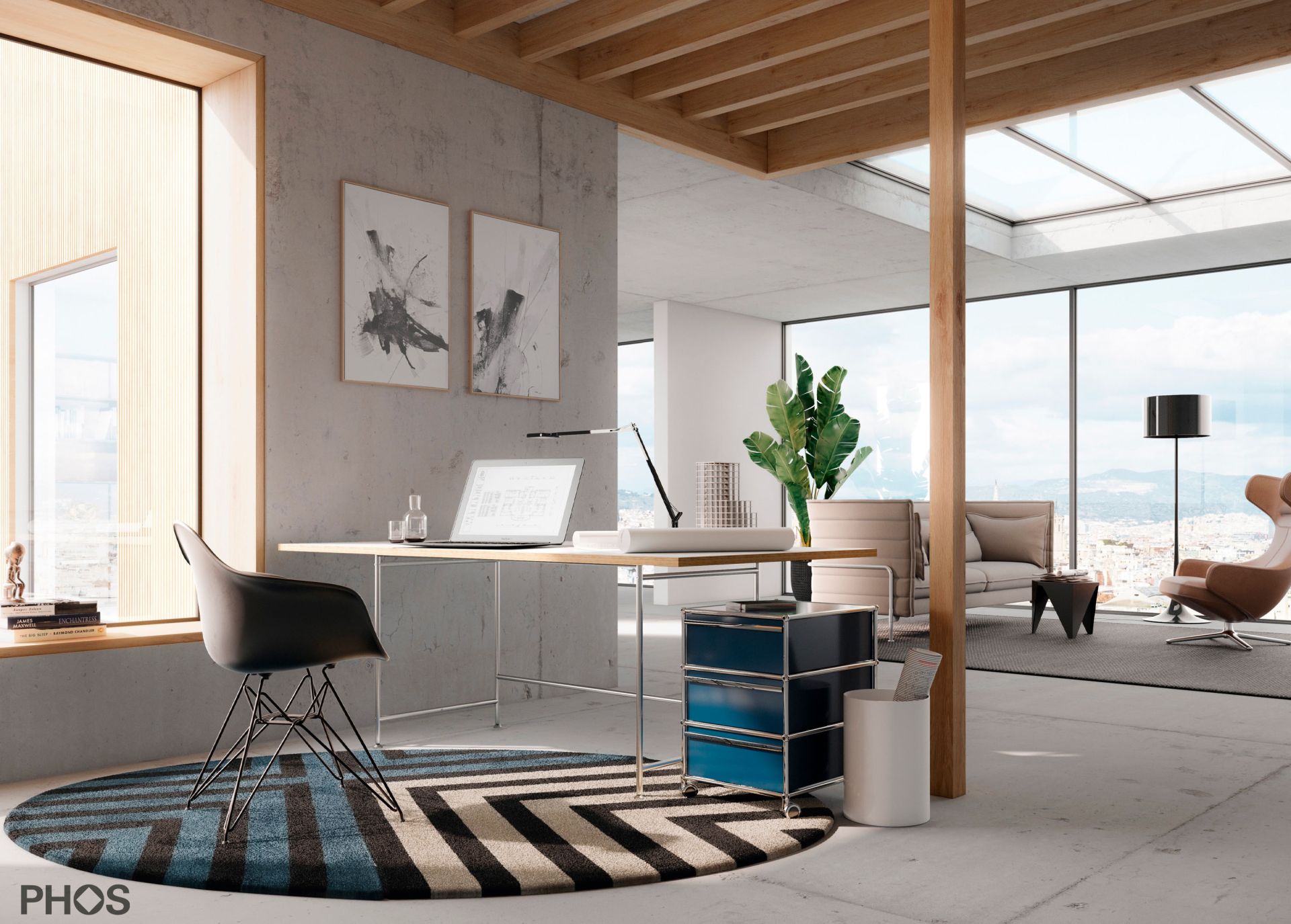 KATI-S1-180x90-MW Карлсруэ стол - письменный стол - белый - 180 х 90 х 75 см. PHOS  - Вид №1