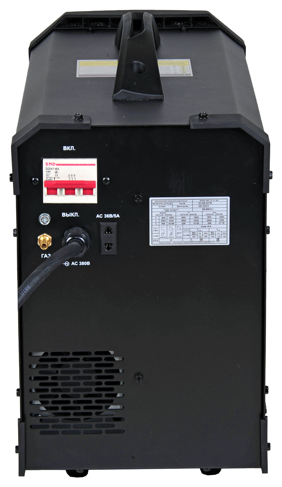 Сварочный аппарат Elitech WM 300 SYN LCD PULSE 9111192 STDN-0061530 - Вид №2