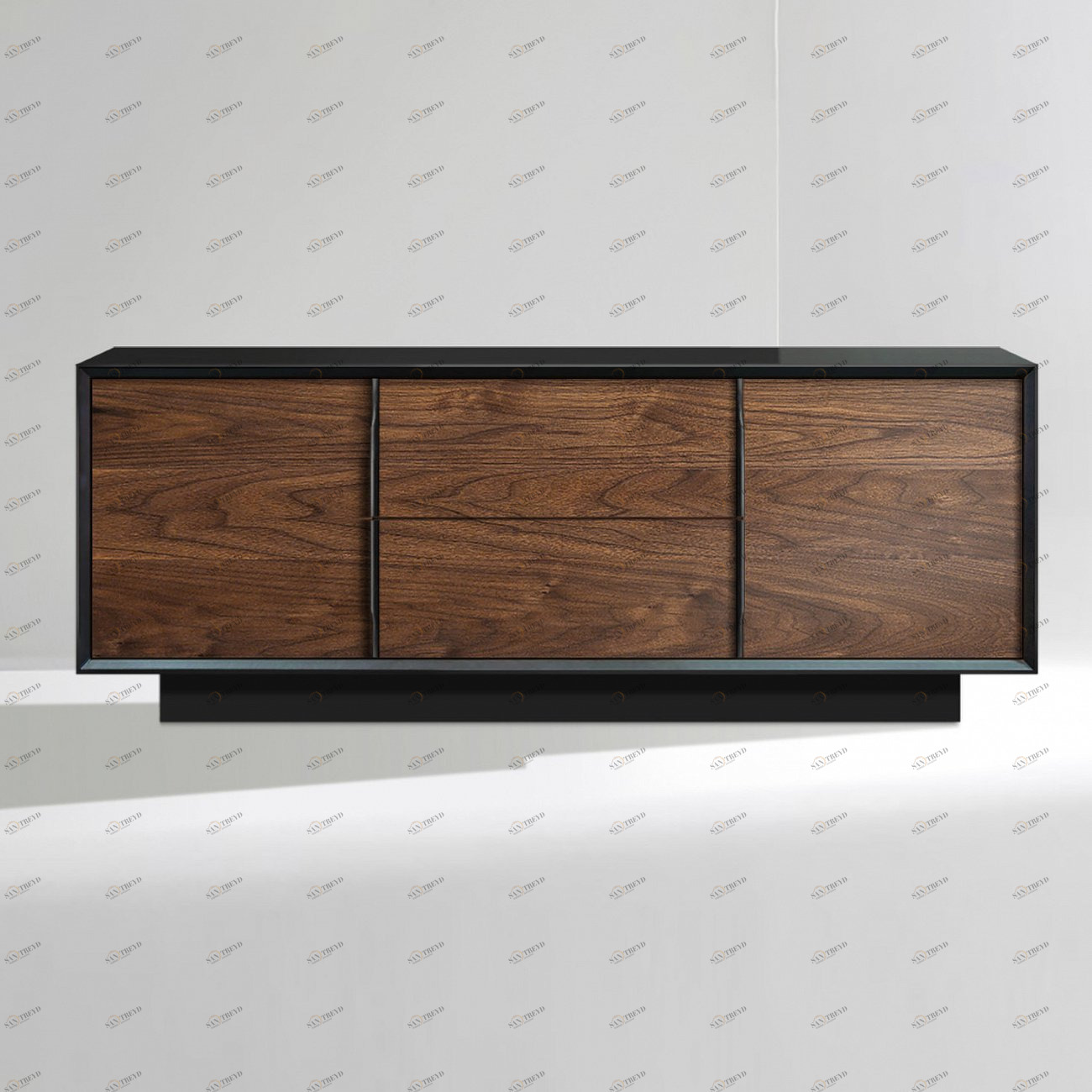 Тумба длинная с 2 дверцами американский орех Garon ACWD GARON 00-3981953 Коричневый;черный 