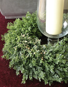 5754 831 a2 Венок из искусственного кипариса, синтетический материал, Ø 38 см, зелено-золотой H-andreas 