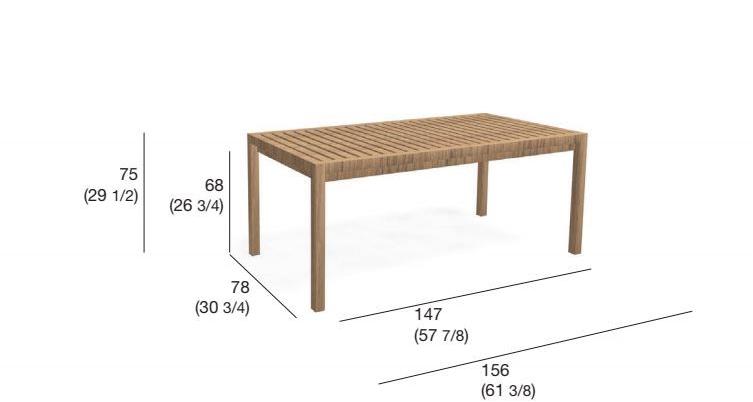 RODA Прямоугольный садовый стол из тика Plaza sun-id-1448561 - Вид №1