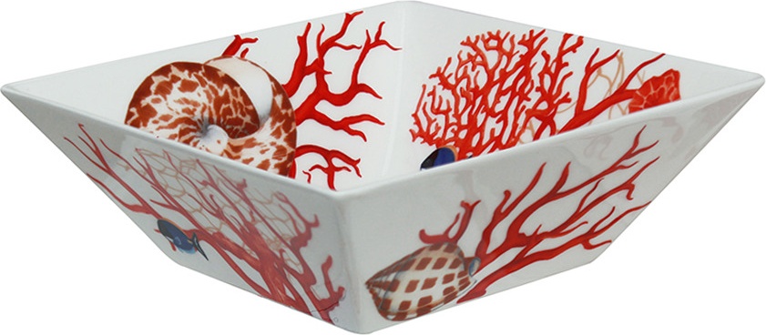 10662264 Taitu Салатник квадратный Taitu "Кораллы" 15,5см Фарфор костяной 
