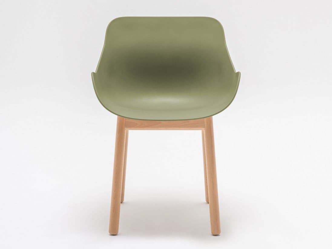 Стул из полипропилена с деревянным основанием и подлокотниками MDD Baltic ARCH-00147602 - Вид №3