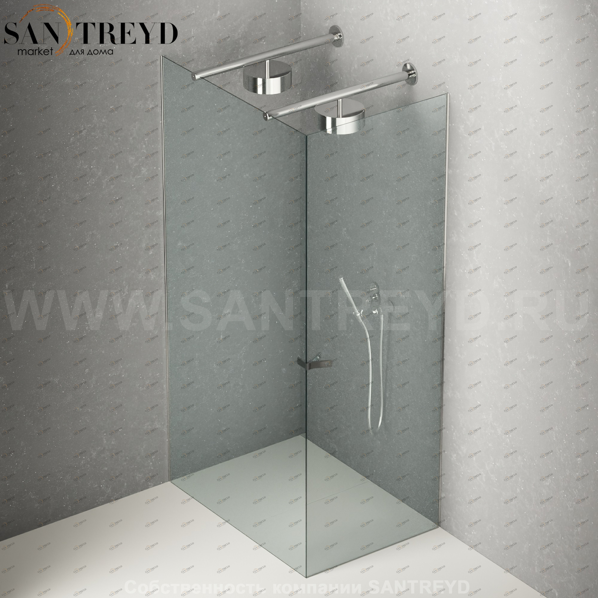 Душевое ограждение FLAT DX подрезаемое, стеклянная с дверью прозрачная перегородка с 2-мя держателями со встроенным соплом для установки верхнего душа. Размеры: глубина от 70 до 100 см, длина от 140 до 160 см Agape DXC370100140160SSO