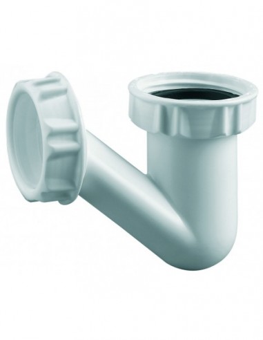 618000 001 00  V-образный сифон для умывальника или биде, h. 79 мм, сверхкомпактный, выход 32 мм, белый Valentin Белый  - Вид №1