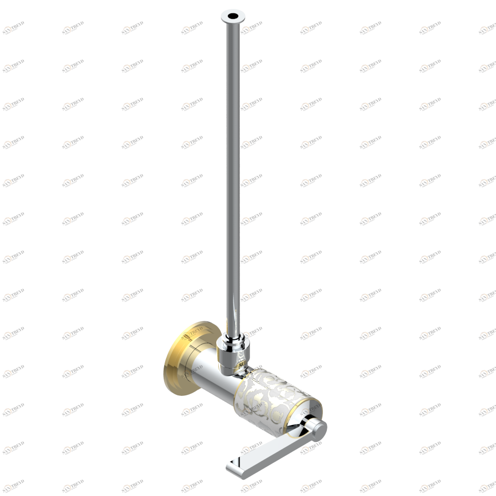 G2S-181/S Кран запорный 1/2" стильный регулируемый с 30 cм трубкой Thg-paris Frivole с рукоятками Хром/золото G2S-181/S CAT.A