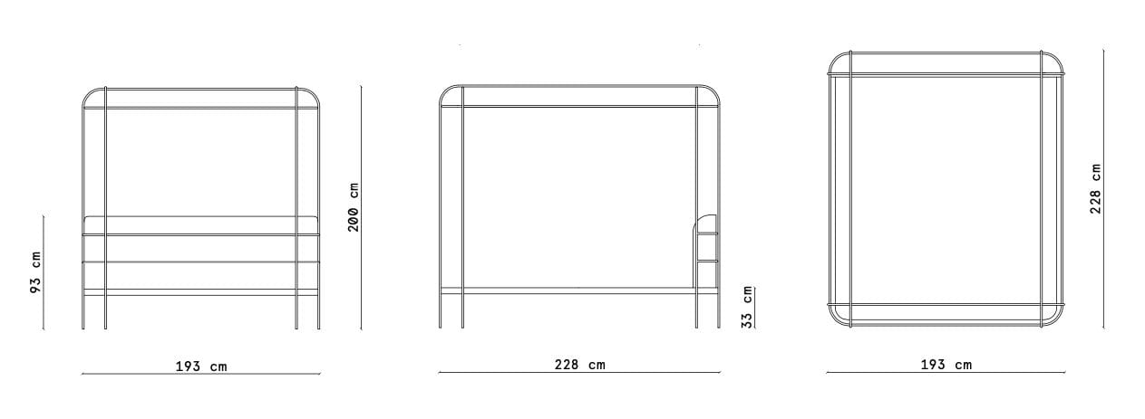 Двуспальная кровать из кованого железа с мягким изголовьем Lispi DEHORS ARCH-00035693 - Вид №14