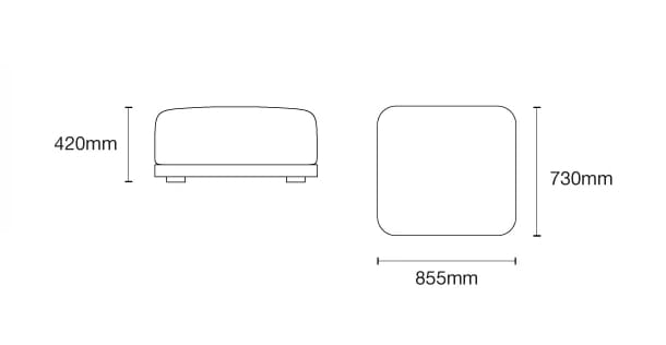 Прямоугольный пуф из ткани Case Kelston ARCH-00084303 - Вид №25