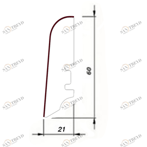 Плинтус Tecnorivest Дым Шпонированный Дуб 2500х60 мм 1010001118
