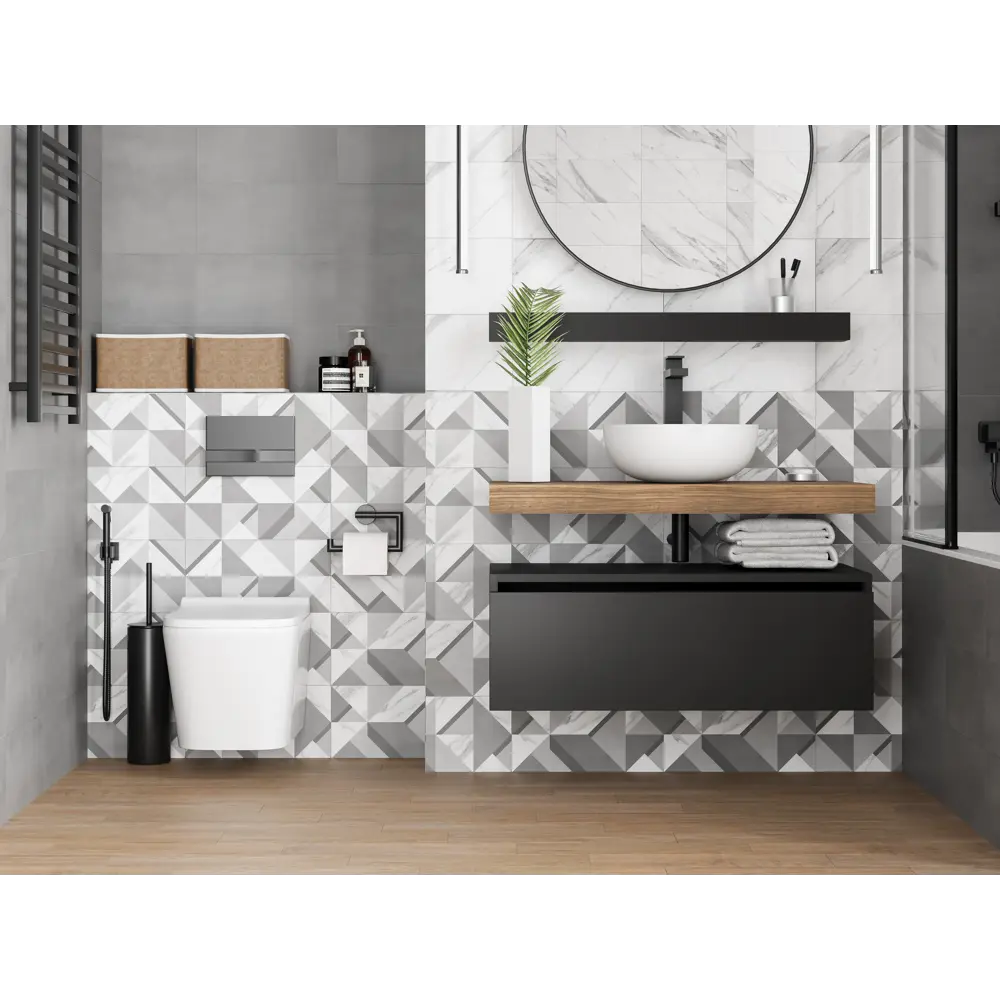 Плитка настенная Mersey Tetris A0554H24109 20x40 см 1.6 м² матовая цвет серый Santreyd STLM-2071342 - Вид №8