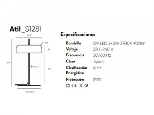 092106 Настольная лампа черная Aromas del Campo Atil