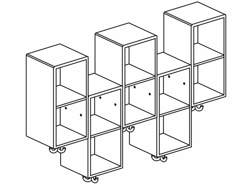 M20.03.003 Двойной модуль асимметричный, 5 мест с тройным крючком HEWI Kids - Вид №3