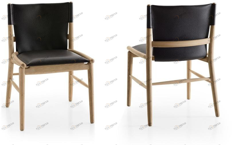 B&B Italia Стул из дерева и кожи Jens Sj51b