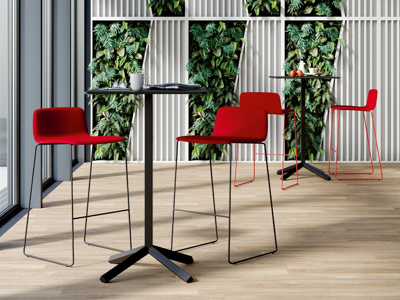 Высокий табурет из ткани с подставкой для ног FREZZA Yo ARCH-00110391 - Вид №2