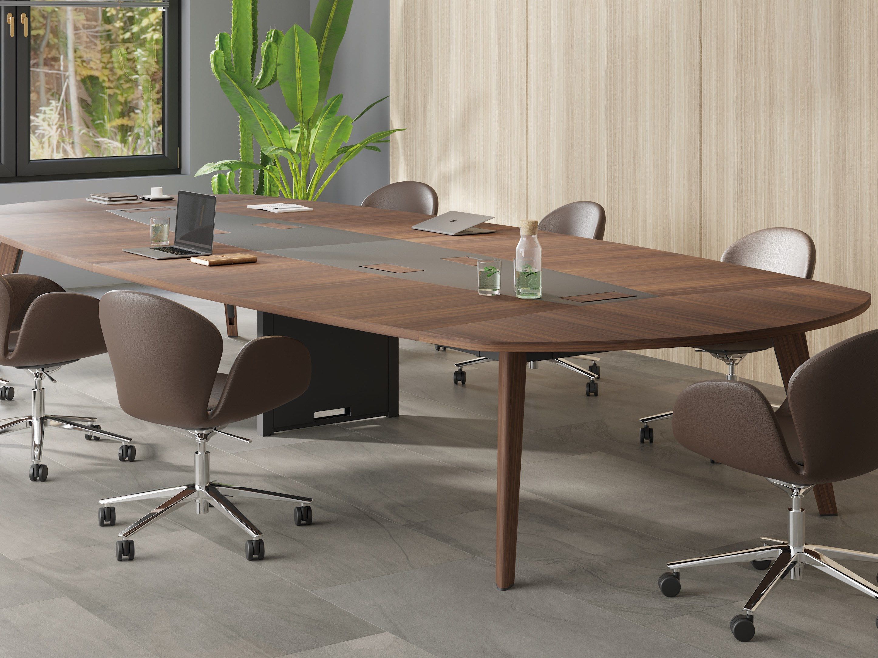 Овальный стол для совещаний из шпона с системой люверсов Ersa ARCH-00041207 - Вид №2