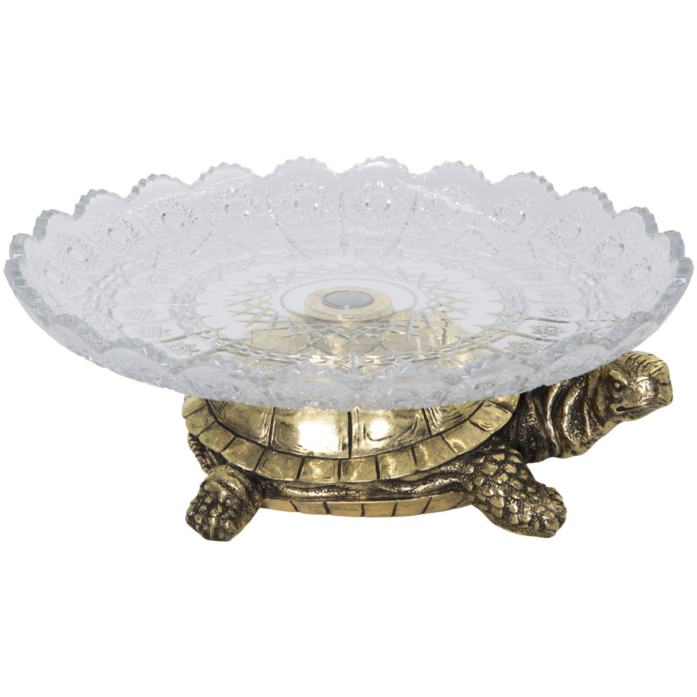 52096 BOGACHO Фруктовница-конфетница Черепаха - 7 Бронза мрамор / стекло  - Вид №5