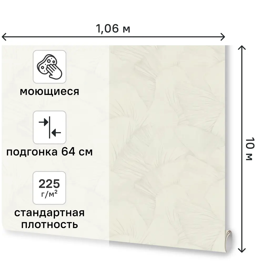 Обои флизелиновые Euro Decor Serena белые 1.06 м ED7343-00 89452706 STLM-2028511 - Вид №1