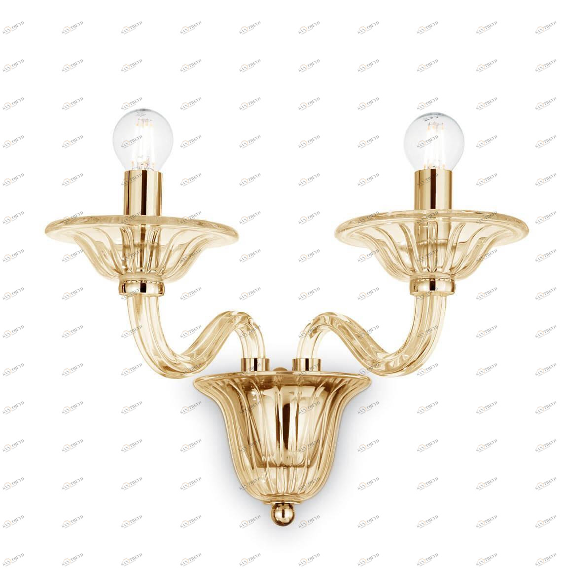 Бра настенное янтарное Ideal Lux Danieli AP2 Ambra Danieli AP2 IDEAL LUX СВЕЧА 00-3931331 Оранжевый 