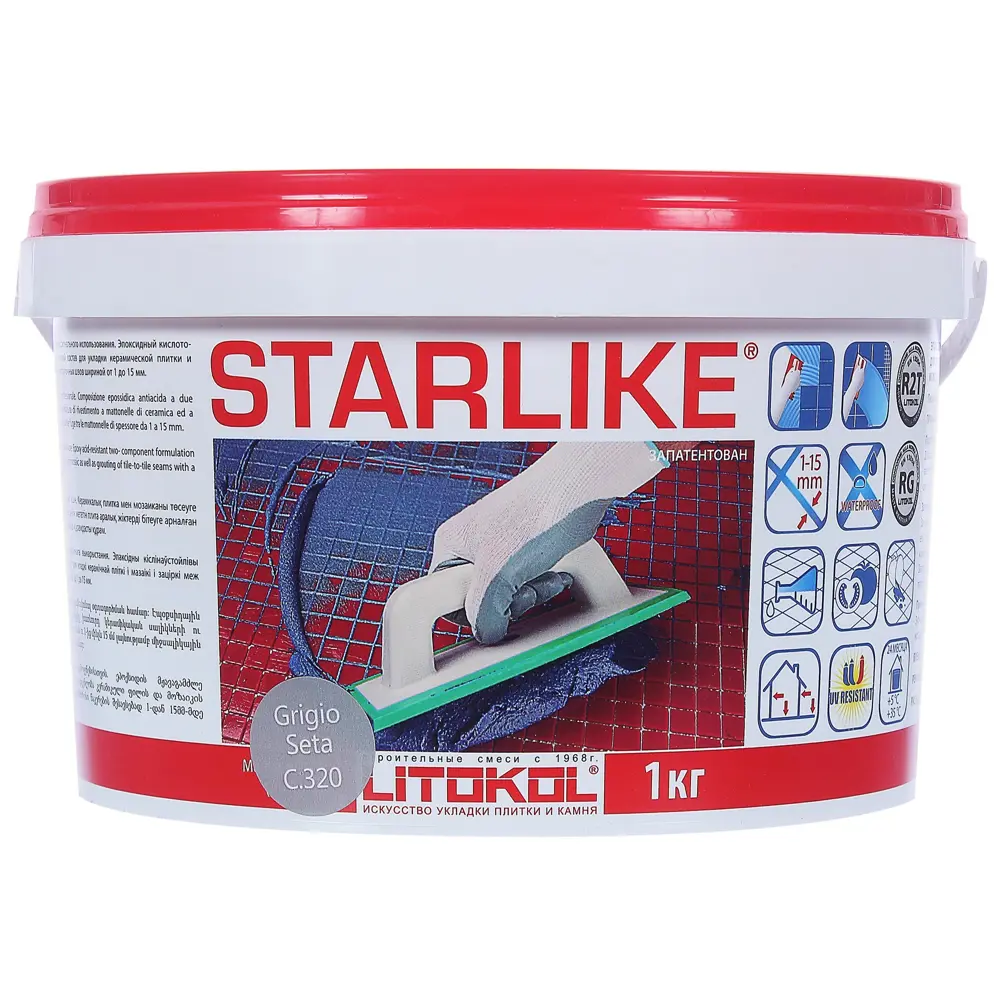 Затирка эпоксидная Starlike C.320, 1 кг, цвет серый шёлк 82010887 STLM-2194837 Litokol Без серии - Вид №1