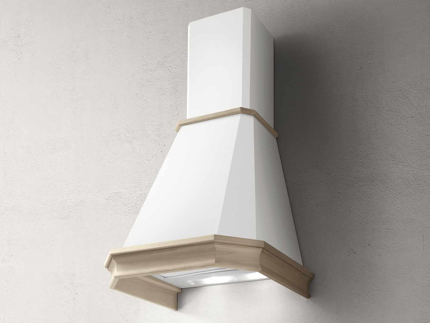 EMERALD WH/A/60 FRASSINO-PRF0157827 Вытяжка / купольная, 60см, 650 м3, управление: ползунковое , цвет: белый+багет(ясень) под покраску Elica 