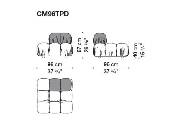 Модульный кожаный диван capitonné B&B Italia Хамелеонда ARCH-00127086 - Вид №21