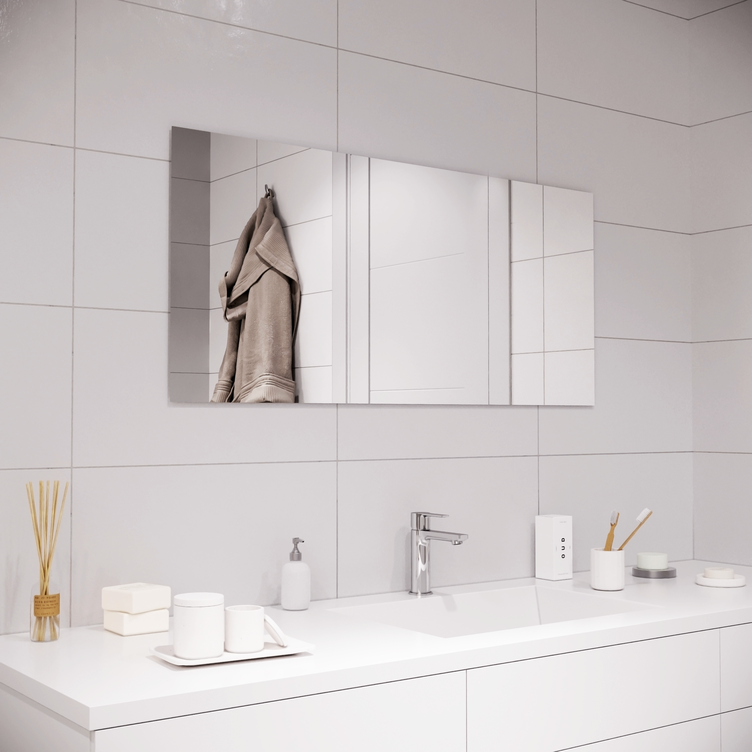 82360921 Полотно зеркальное 55x120 см 1 шт. Зеркальное полотно STLM-0025417 SENSEA