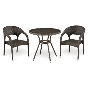 Мебель садовая, столик и кресла коричневые на 2 персоны Fujo AFINA  130537 Коричневый