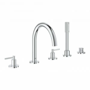 Смеситель для ванны GROHE Atrio New на 5 отверстий с ручным душем и переключателем, хром (19922003)