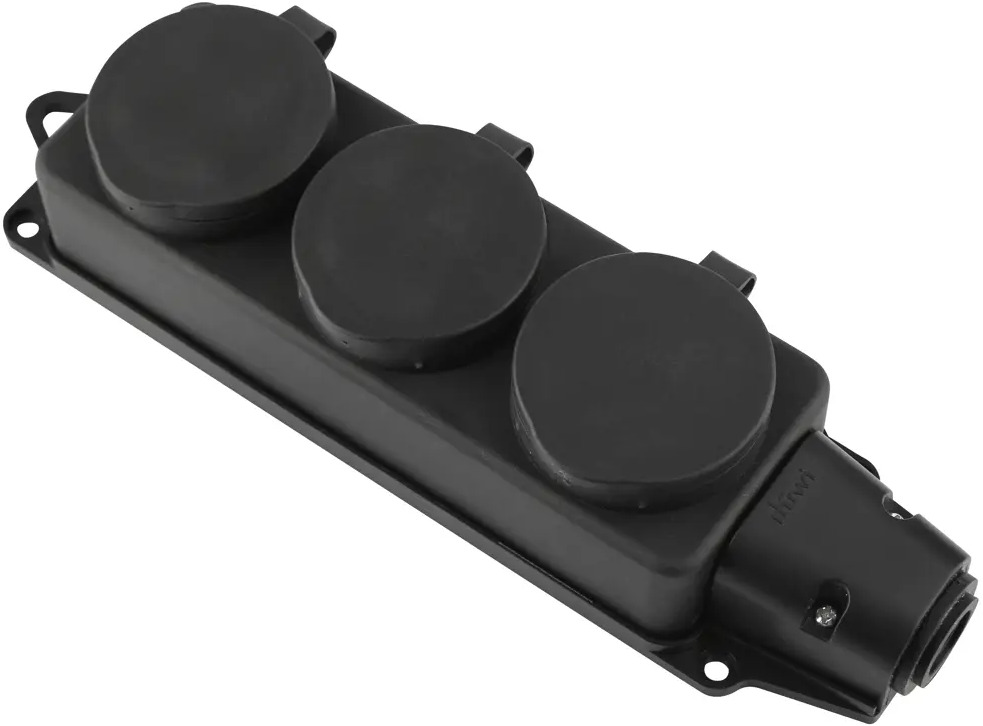 Каучуковая колодка Duwi на 3 розетки с защитой IP44 86245668