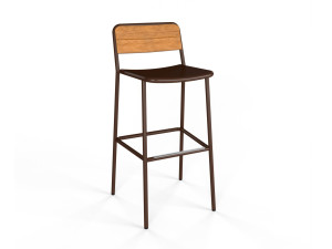 Высокий садовый стул из алюминия и тика