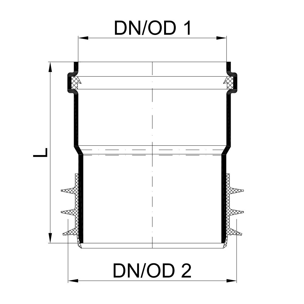 02865 Соединения с чугунными и фиброцементными трубами Tece  - Вид №1