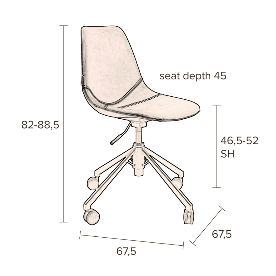 Кресло офисное Franky, черное Dutchbone 1300007 - Вид №13