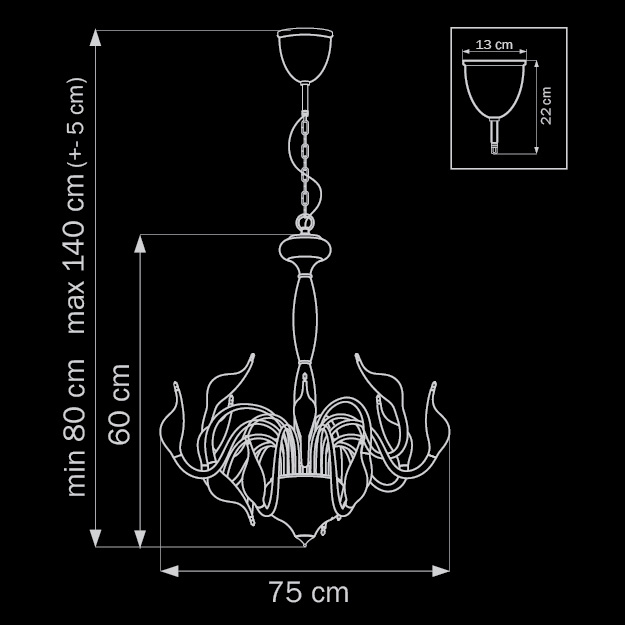 Подвесная люстра Lightstar Cigno Collo Wt 751126 LIGHTSTAR ДИЗАЙНЕРСКИЕ, CIGNO COLLO 056062 Белый  - Вид №1