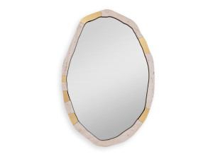 Овальное латунное настенное зеркало с рамкой