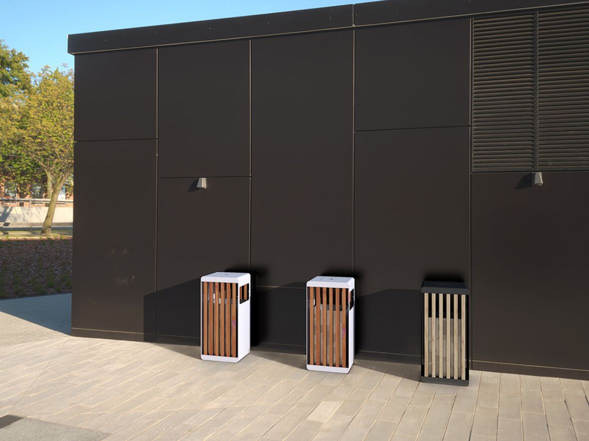 Наружная крышка алюминиевая корзина для мусора с пепельницей CITYSì ALUMINUM ARCH-00143044 - Вид №3