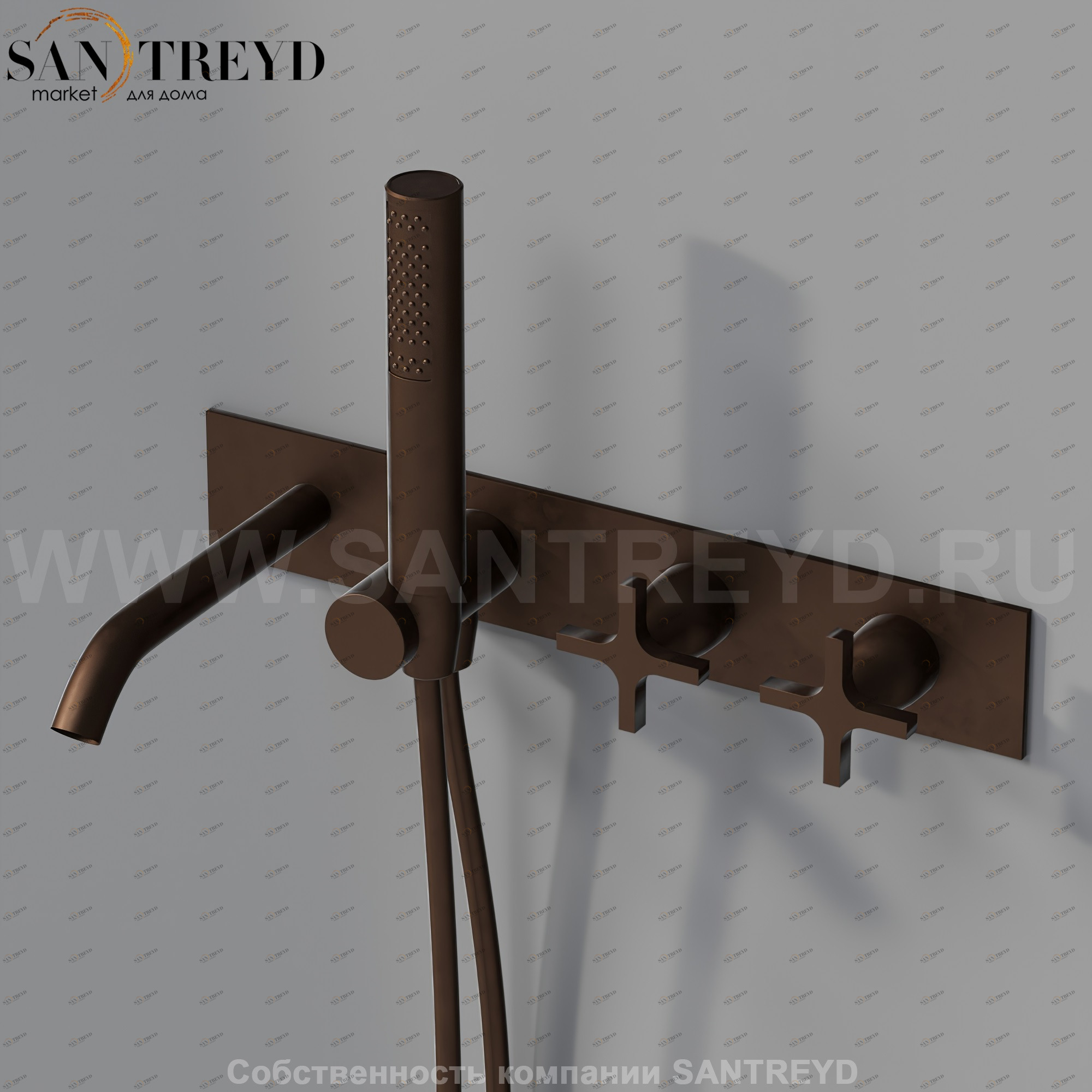 Встроенный смеситель AMEM324BR MEMORY для ванны бронзовый Agape