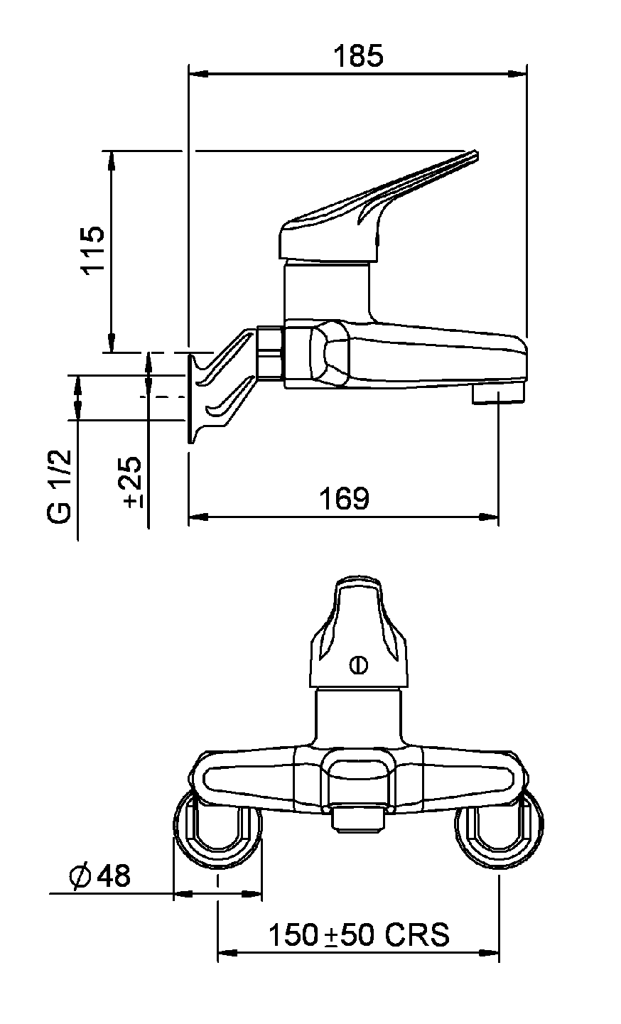 FU2080CP2 Смеситель для ванны Futura Methven - Вид №1